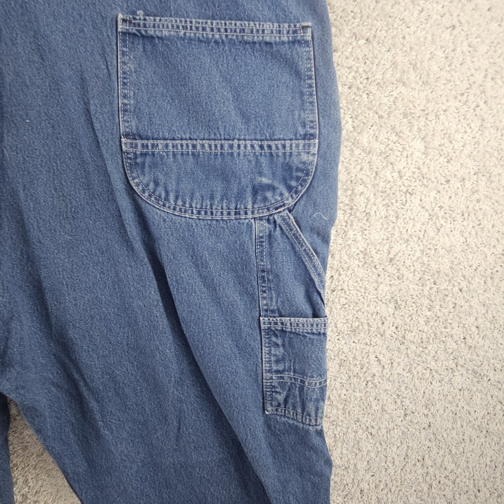 Vintage Key Imperial Denim Carpenter Bibs Overalls Sz 50x30 Ranch Workwear Baggy - Picture 5 of 13